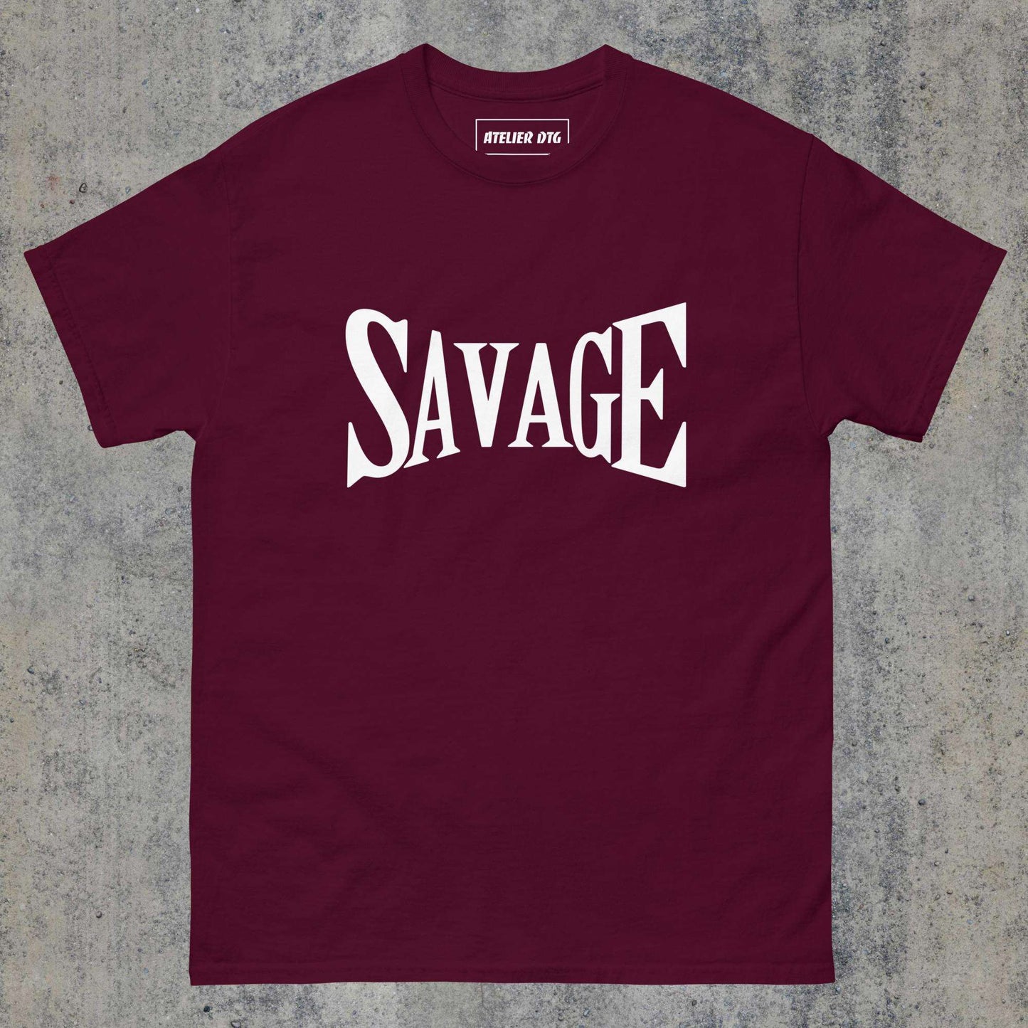 > Savage classic tee Maroon Colour.
