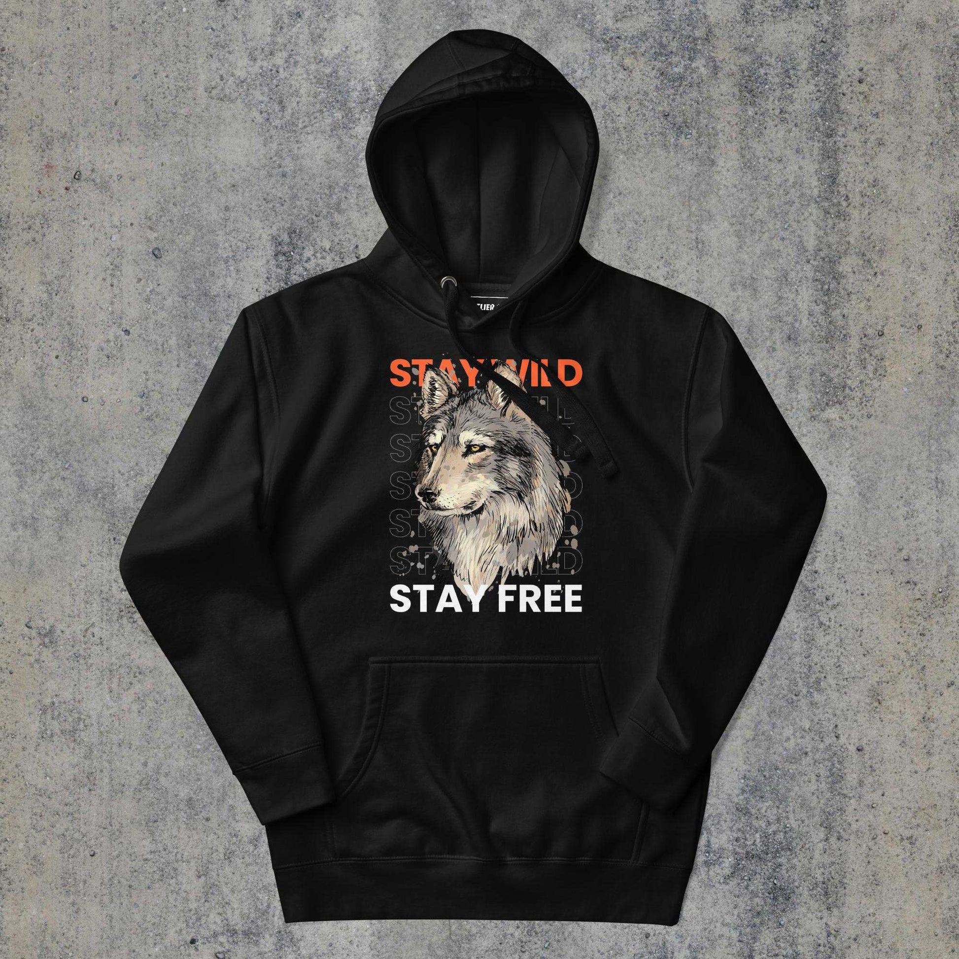  > Stay Wild Premium Hoodie Black Colour.